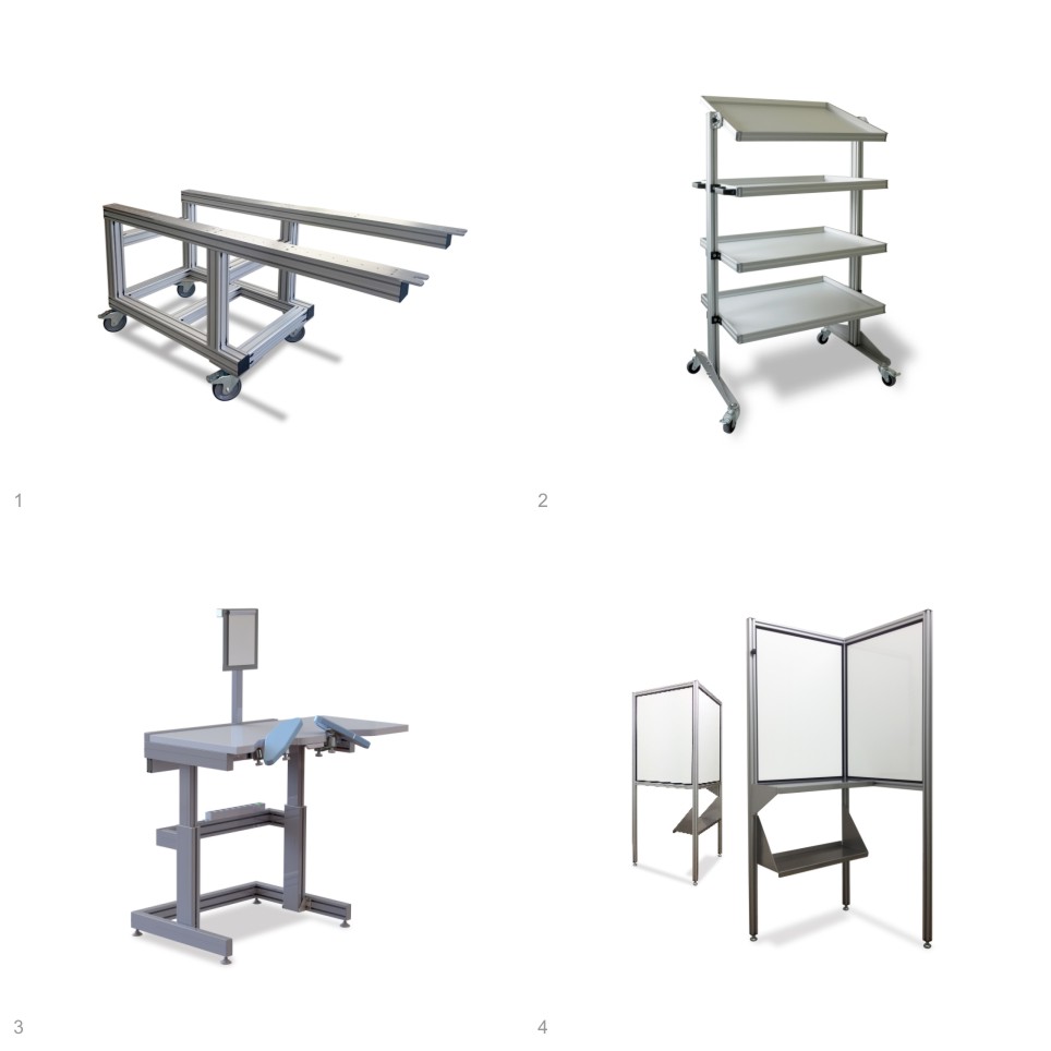 Verschiedene Konstruktionen aus Aluminium